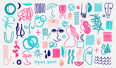 Abstract form drawing style.Decoration element isolated in white background