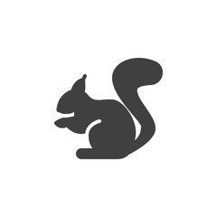 Squirrel animal vector icon. filled flat sign for mobile concept and web design. Squirrel side view glyph icon. Symbol, logo illustration. Vector graphics