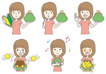 がま口財布を手にする女性01