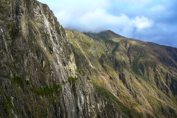 Fototapeta na wymiar Mountains surrounding Machu Picchu, beautiful Andes landscape, UNESCO World Heritage Site, Peru, Latin America