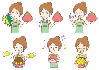 がま口財布を手にする女性02