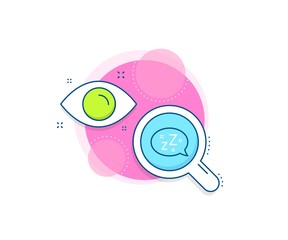 Zzz speech bubble sign. Research complex icon. Sleep line icon. Chat message symbol. Analytics or analysis banner. Sleep sign. Vector