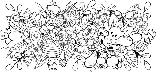 Fototapeta premium Coloring page for easter