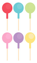 Sweet and candy collection isolated on white background.