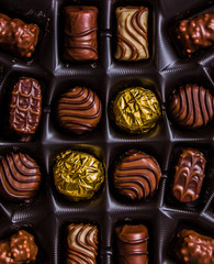chocolate candies in box