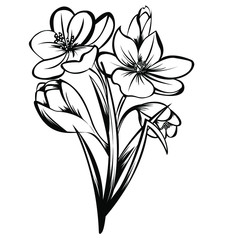 Coloring page with a great flower