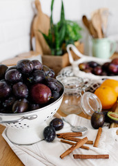 Plum jam confiture preparation