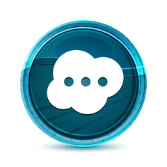 Brain icon elegant glass blue round button vector design illustration