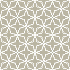 Fototapeta premium Seamless vector ornament in arabian style. Geometric abstract background. White pattern for wallpapers and backgrounds
