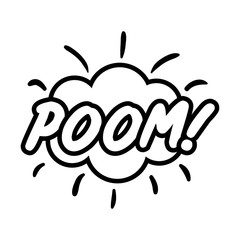 expresion cloud with poom word pop art line style