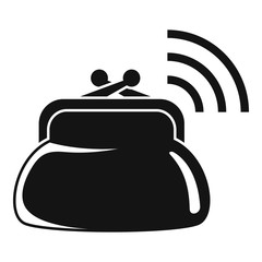 Leather digital wallet icon. Simple illustration of leather digital wallet vector icon for web design isolated on white background