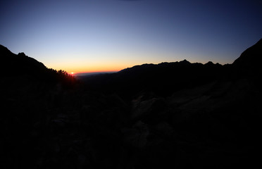 Sunrise in the Tatra mountains, view on Giewont
