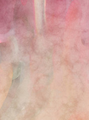 Fototapeta premium Watercolor abstract painting with pastel colors. Soft color painted illustration of calming composition for poster, wall art, banner, card, book cover or packaging. Modern brush strokes painting.