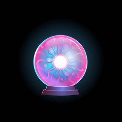 Magic ball. Cartoon vector illustration. Icon for games and mobile application.