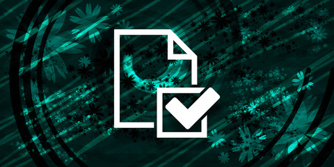 Checklist icon floral emerald green banner background natural design illustration