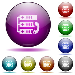 VoIP call icon in glass sphere buttons