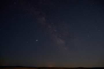 Naklejka premium night lavender landscape Milky Way