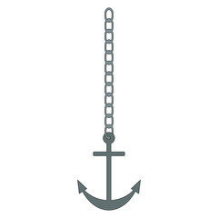 Anchor on a chain on a white background