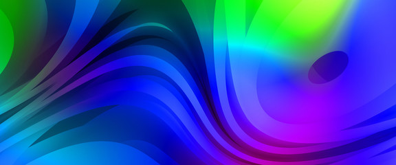 Abstract background with colorful gradient. Vibrant graphic wallpaper with stripes design. Fluid 2D illustration of modern movement.