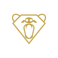 Bear diamond roar emblem face mammal logo icon symbol 