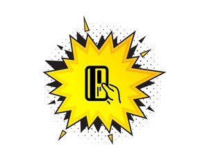 Credit card icon. Quote speech bubble. Hold Banking Payment card sign. ATM service symbol. Quotation marks. Classic payment card icon. Vector