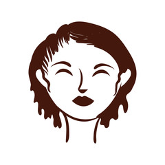 young afro woman with hair long silhouette style