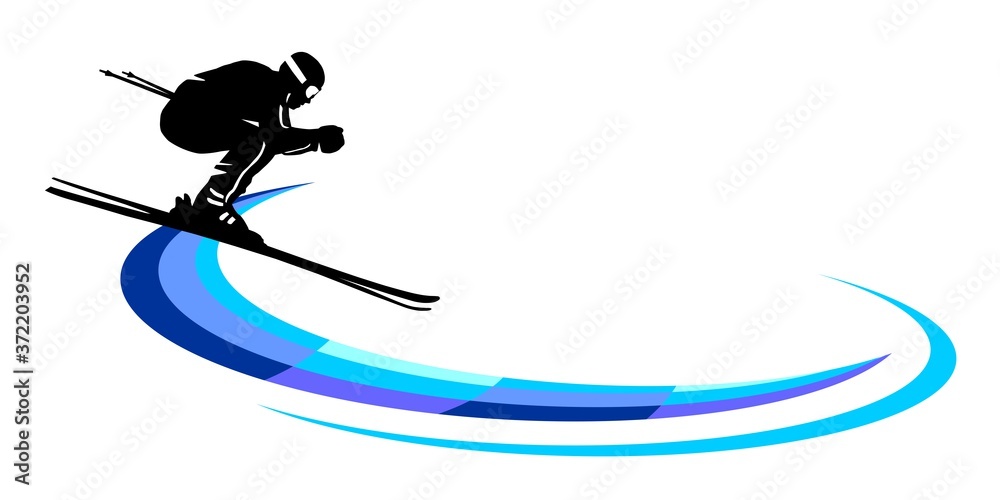 Wall mural Skiing sport graphic - 144