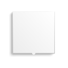 Realistic 3d Detailed White Blank Pizza Cardboard Box Template Mockup. Vector