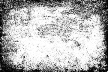 Fototapeta premium Grunge background black and white. Texture of chips, cracks, scratches, scuffs, dust, dirt. Dark monochrome surface. Old vintage vector pattern.