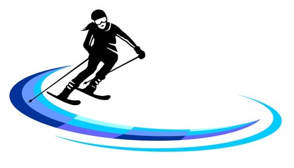 Skiing sport graphic - 148