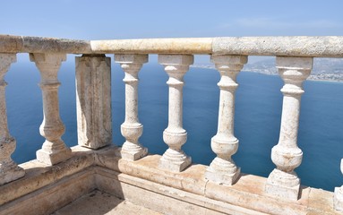 Fototapeta na wymiar Classical Style Balustrade on Mediterranean Sea in Lebanon