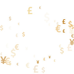 Euro dollar pound yen gold signs flying money vector design. Payment concept. Currency icons 