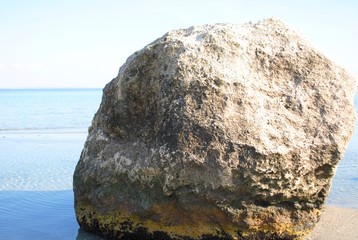 big stone in the sea