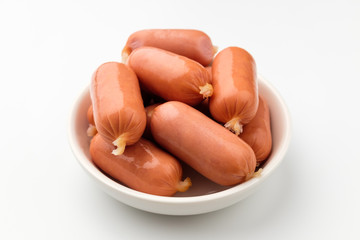 Pork sausage on white background
