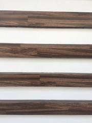 Wooden wall and whitefloor with hollow surface background