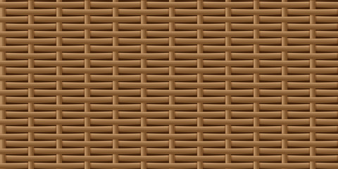 Decorative wooden textured basket weaving background. Seamless woven vector pattern