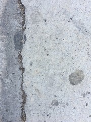 Damage concrete floor texture and wall background. Crack floor broken and ravel wall