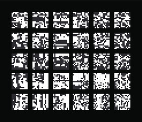 Fototapeta premium Abstract pixelated background with flickers and datamoshing effect for programming and steganography subject. Cyberpunk style aesthetics.