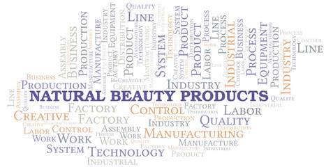 Fototapeta premium Natural Beauty Products word cloud create with text only.