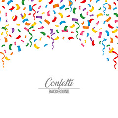 Colorful falling confetti with white background