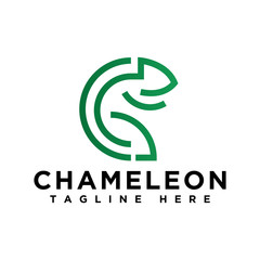 creative abstract outline chameleon logo design  © agung