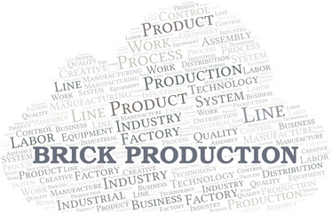 Brick Production word cloud create with text only.