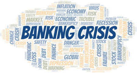 Banking Crisis word cloud create with text only.