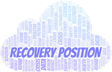 Obraz premium Recovery Position vector word cloud, made with text only.