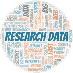 Obraz premium Research Data vector word cloud, made with text only.