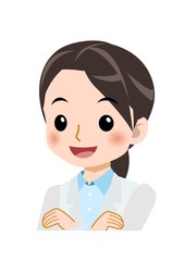 白衣を着た女性