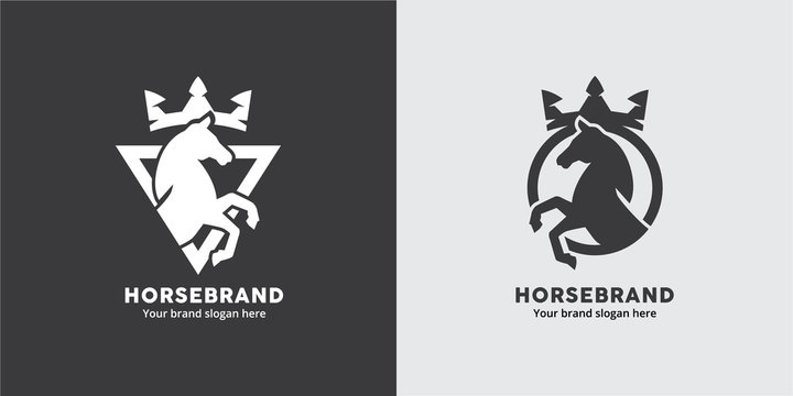 Horse Crest logo in triangle and circle shape
