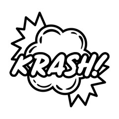 expresion cloud with krash word pop art line style