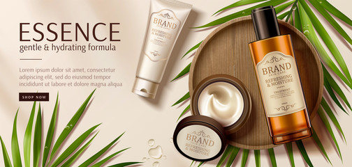 Luxury skincare product ad template