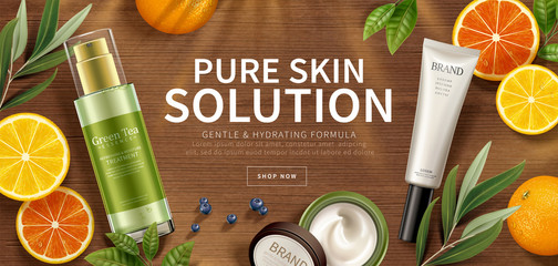 Natural skincare product ad